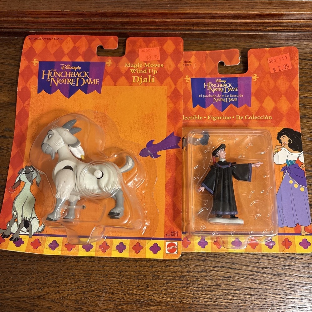 NEW Vintage Lot Hunchback Of Notre Dame Toys Wind Up Djali 66239 Frollo 66213